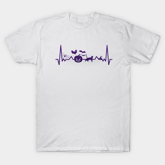 Heartbeat Helloween spooky Pumpkin T-Shirt by Designcompany